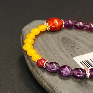 Elegant and Luxurious Natural Amethyst Agate Beaded Bracelet Perfect Gift for Any Occasion