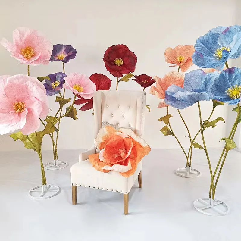 High Quality Luxury Giant Artificial Flowers Paper Flower Silk Giant