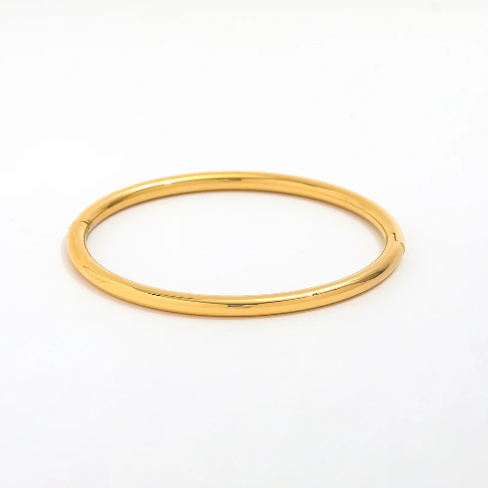 Stainless Steel Gold Plated Polishing Bangle Bracelet - Main Image