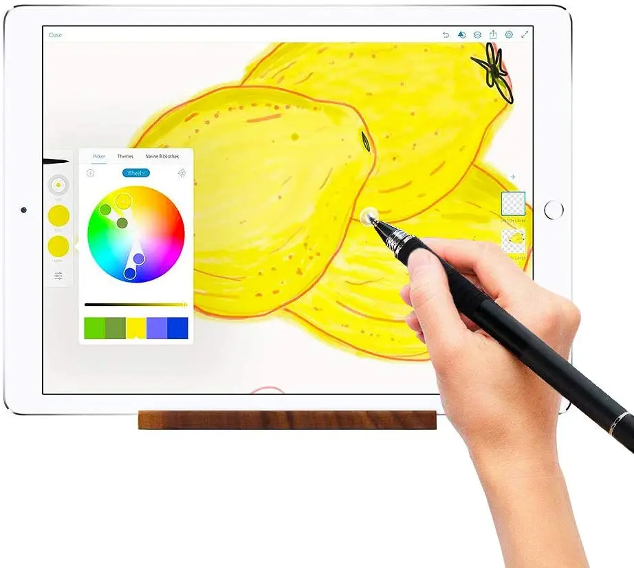 Ручка-стилус для сенсорных экранов 2-В-1 Диск & волокно советы универсальный стилус с магнитным колпачком для iPad iPhone смартфонов на базе Android