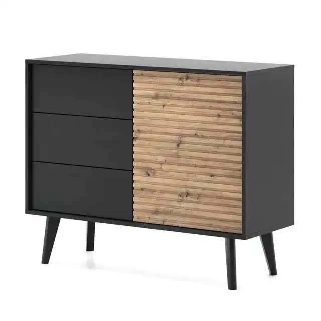 Stylish Sideboard Design With A Cabinet Door And Three Drawers Modern Wooden Side Cabinet