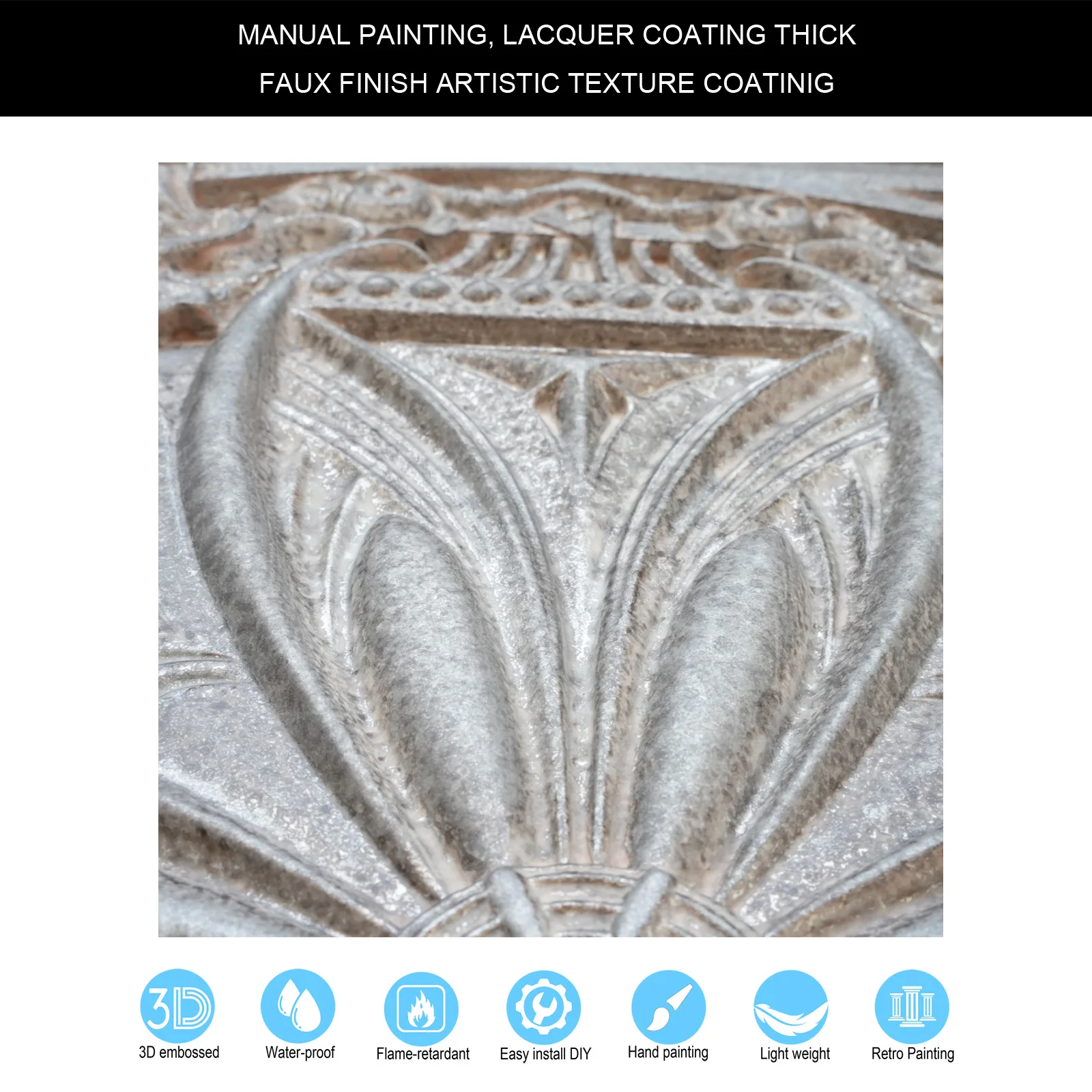 PVC Ceiling Tiles Waterproof Artistic Interior Decorative Panels for Hotel and Cafe Club PL10 Weathered Iron