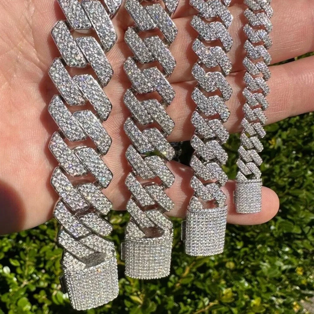 Custom Hip Hop Jewelry 10mm 12mm 14mm 16mm 18mm 20mm Cuban Chain 925