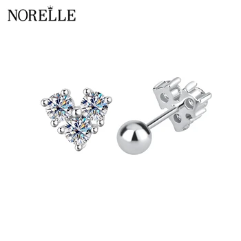Simple Fine Jewelry Moissanite 925 Sterling Silver Heart Shape for Women Design Inlaid Moissanite Twist Screw Earrings for Women