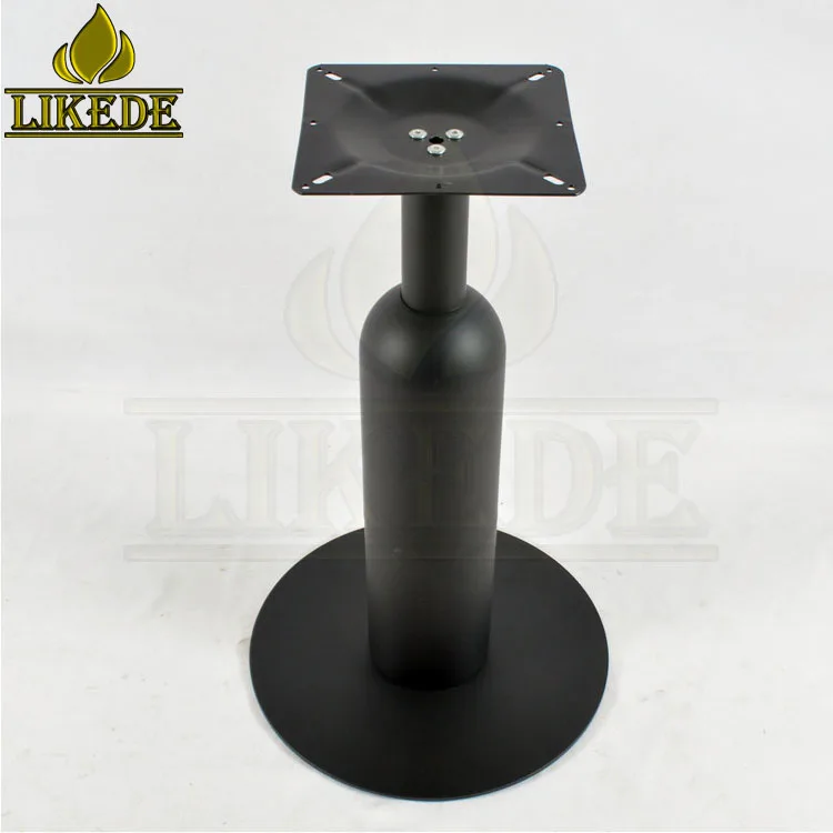 New Modern black heavy iron round glass coffee table metal base