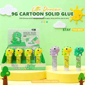 Dinosaur Pattern Solid Glue Sticks - 3 Assorted Designs Non-Toxic Adhesive for Kids
