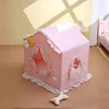 Small floral curtains, house nest, pink