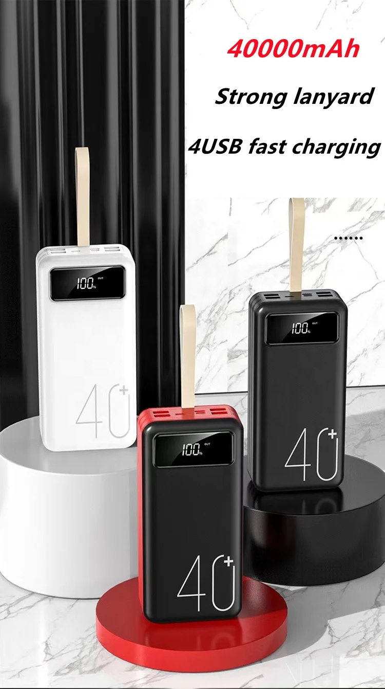 Support Custom logo Portable Powerbank 50000mah 60000m 30000mah Mobile Charger Powerbanks Fast Charging Power Bank 4USB Output
