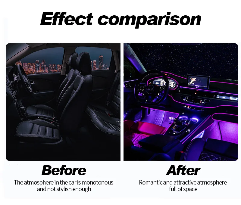 Автомобильный светильник Qeedon для Tesla с подсветкой ног, светодиодные светильники для украшения автомобиля с управлением через приложение, полоса для салона автомобиля