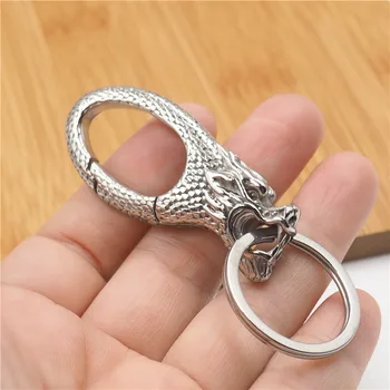 TEHAUX Portachiavi in Acciaio Inox Clip e Moschettone Portachiavi in Metallo Resistente per Uomo, Organizzatore Chiavi Multiuso per Auto e Casa, per Borsa e Cintura