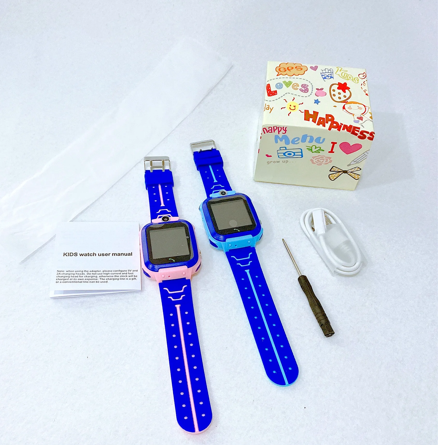 Q12B Kids Smart Watch Small Game Flashlight SIM Phone Child Care 2G LBS Tracking Digital Watch