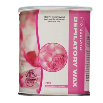 private label pink rose honey scented 800g 28oz metal soft wax tin can jars for spa body hair