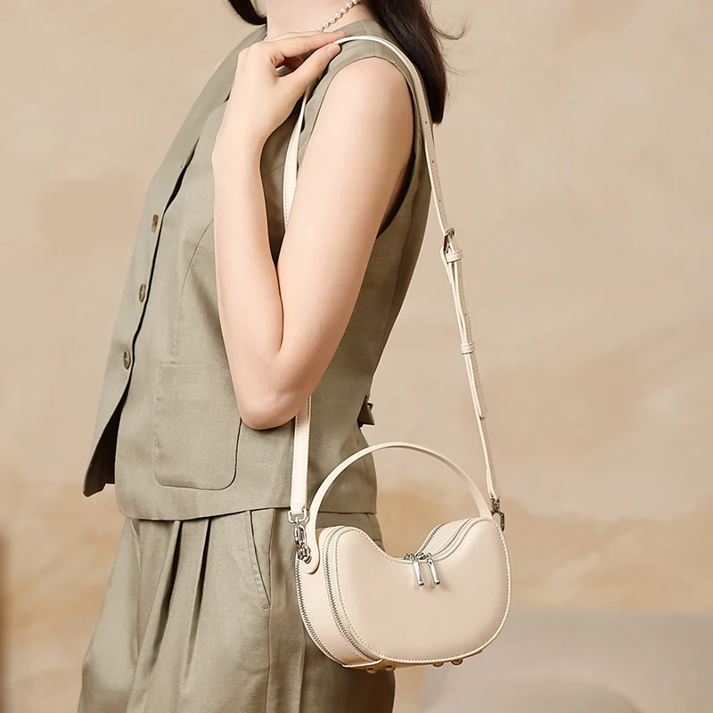 Factory Fast Shipping Women Orange Shaped Style Ladies Sling Shoulder Bag Leather Tote Leather Customized Logo Women Handbag