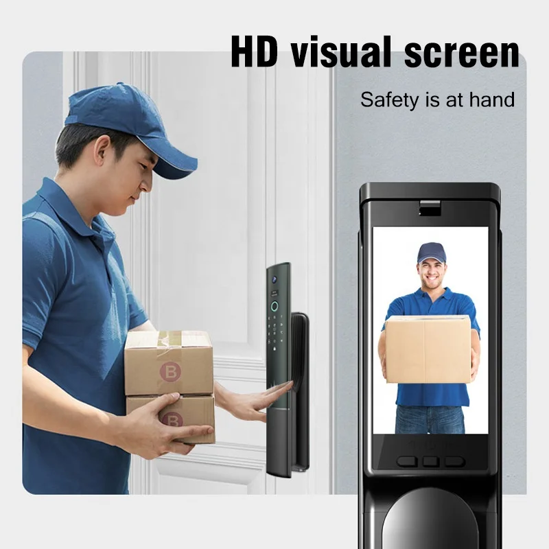 PPD APP Remote Control Full Digital Password Electronic Fingerprint RFID Card Smart Door Lock With Emergency Battery
