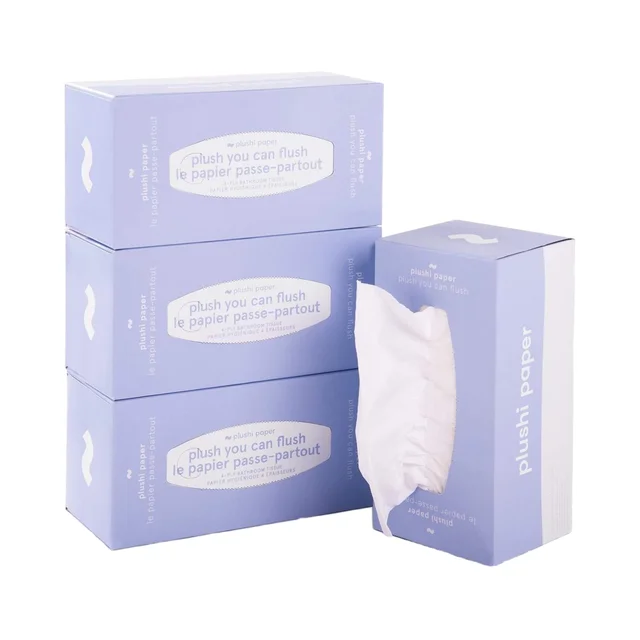 4 Ply  Marine RV Essential 320 Wipes Soft Toilet Paper Facial Tissues 4 Boxes Septic Safe Free Tube for Mom Travel