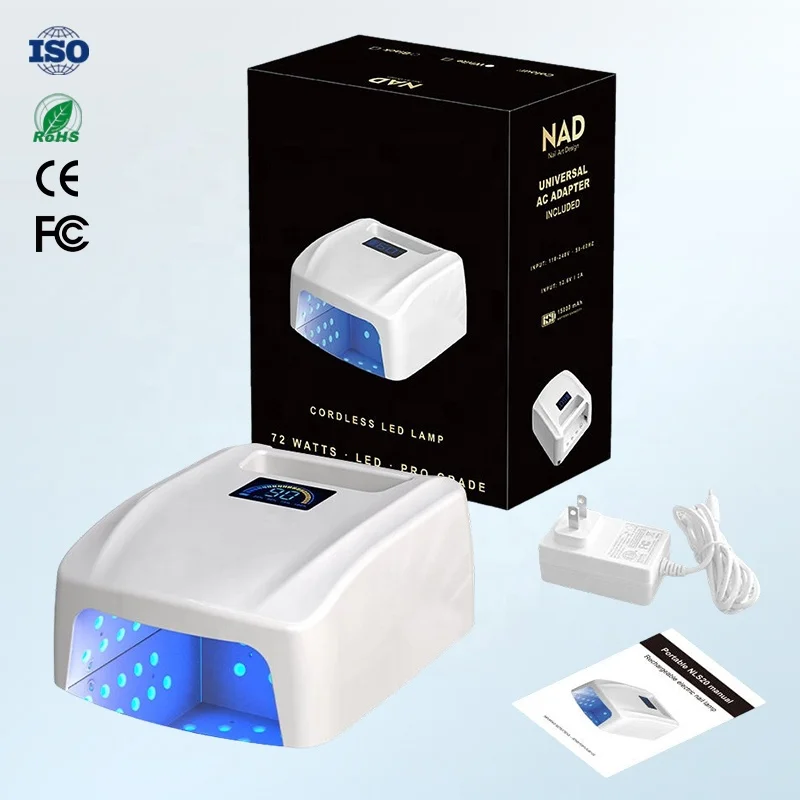 Professional Cordless 72W Fast Drying Manicure Dryer Rechargeable Cordless 15000mAh Nail UV Lamp for Acrylic Gel Polish