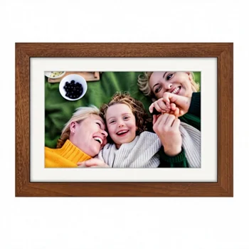 Frameo WiFi Digital Photo Frame 10 Inch Walnut Wood 32GB HD IPS Touchscreen 1280x800 Share Via App/USB/SD Unisex Gift detail image