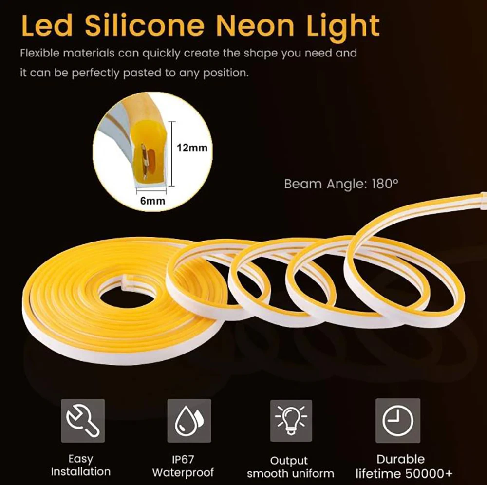 12v silicone flexible rgb led neon