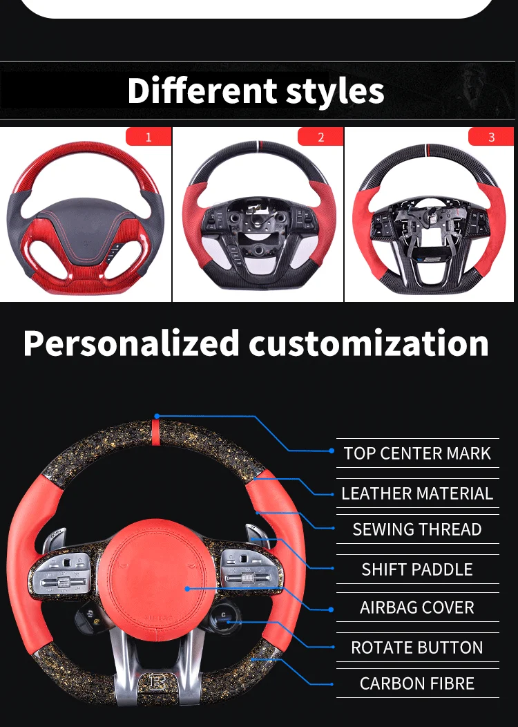 Hot Sell For Kia K5 Carbon Fiber Racing Car Oem Custom Steering Wheel