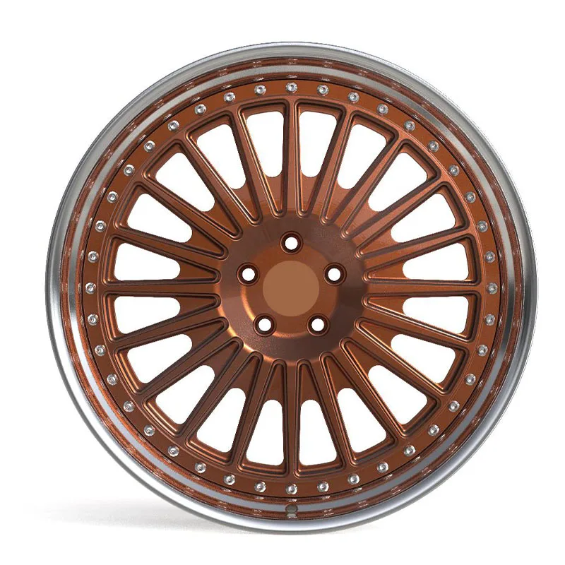 Popular Design 2-piece Deep Lip Forged Rims Forged Wheels 5x112 5x114.3 5x120 With Chrome Plated Barrel supplier
