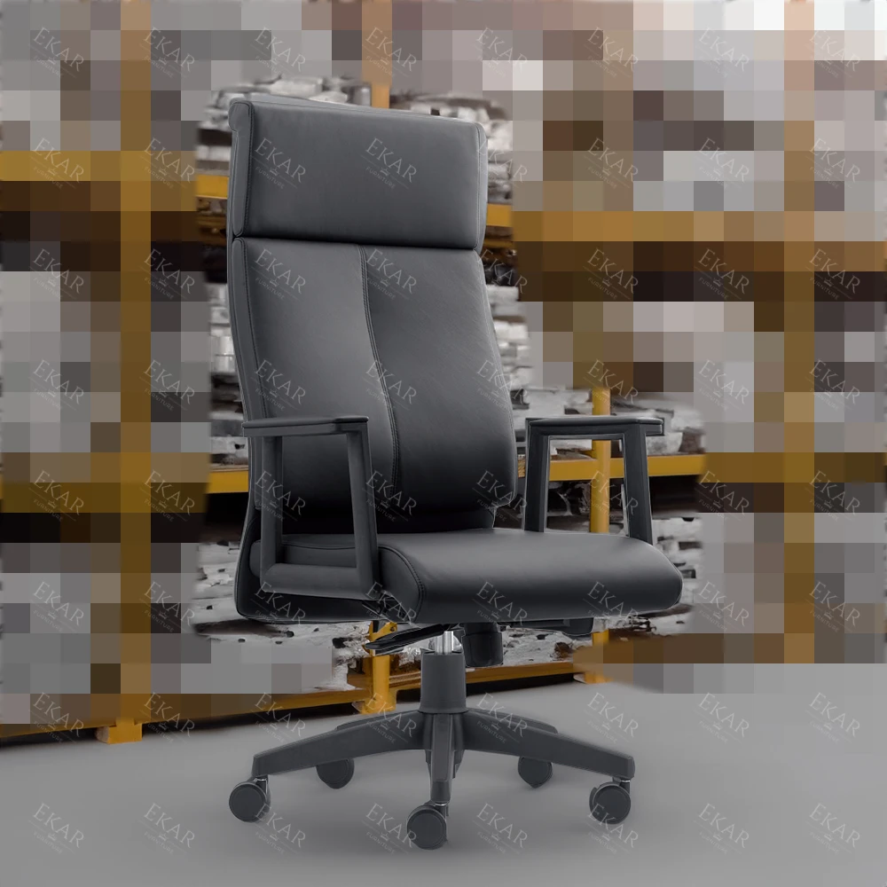 Premium Top-Grain Leather Office Chair with Ergonomic Armrests supplier