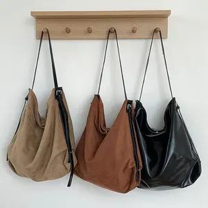 Vendors High Quality Ladies New Large Totebag Logo Suede Tote Bag Women'S Shoulder Bags Ladies