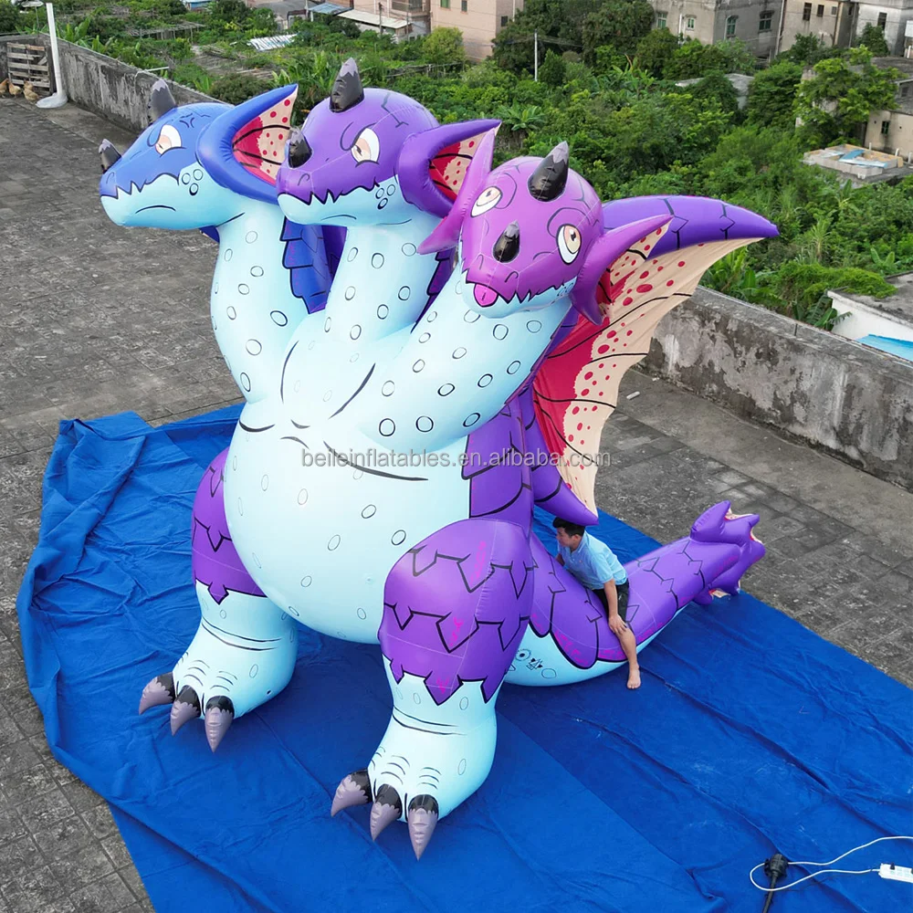 Custom Three-Headed Giant PVC Inflatable Dragon for Advertising ...