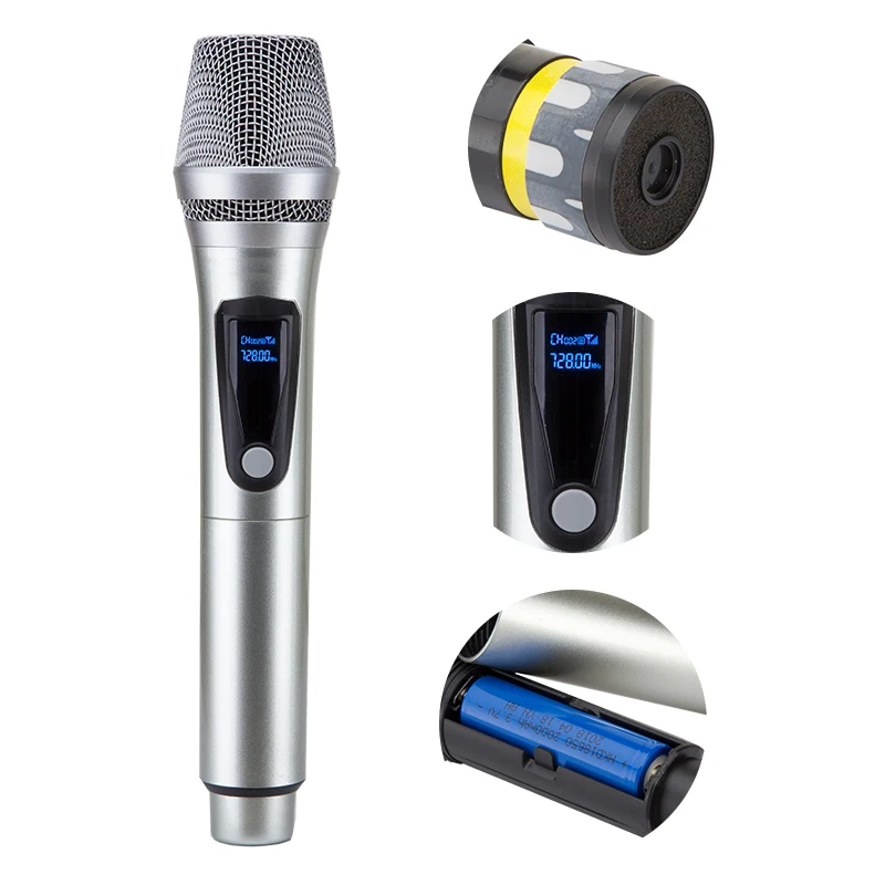CQA UHF Segment FM Microphone Ktv Performance Wireless Microphone Professional for Karaoke