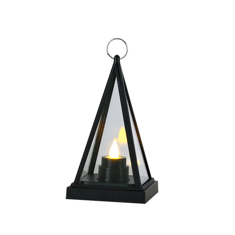 2022 New Design Simple Triangle LED Lantern Party Decorations Night Light Plastic Lantern
