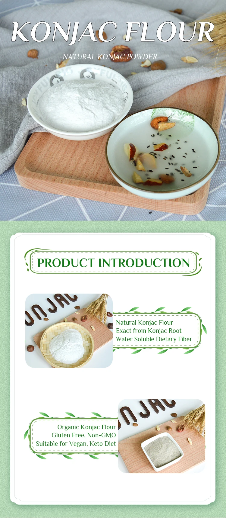 High Quality Konjac Powder / Flour Made By Konnyaku Root