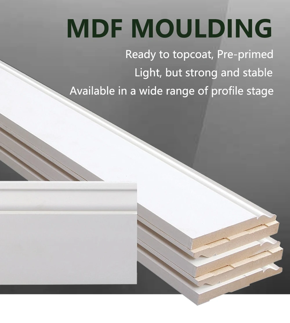 Factory White Primed Moulding Baseboard Crown Moulding Decoration ...