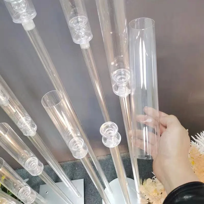 Clear Candle Holders Wedding Candlesticks Candelabrum Flower Stand