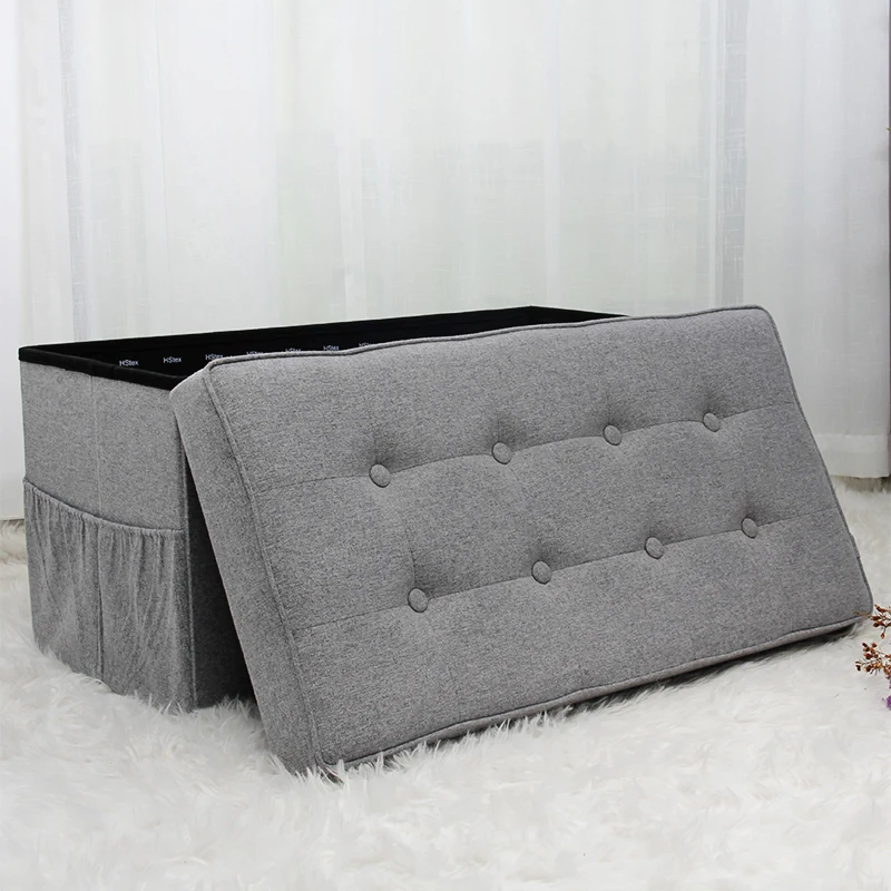 Hstex High Quality Hot Sale Storage Ottoman Folding Storage Ottoman Storage Box Bench
