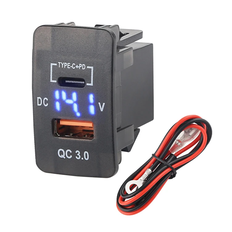 Caricabatteria/voltmetro QC veloce 12V ricarica rapida 3.0 USB tipo C Caricabatteria/voltmetro QC veloce 12V ricarica rapida 3.0 USB tipo C