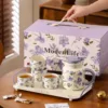 Purple--one teapot with 4 cups and tray