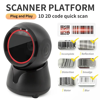 2D Barcode Reader Desktop Scanner Top Quality Multi Function New Design Handheld Scan Code Gun Use For Express Logistics