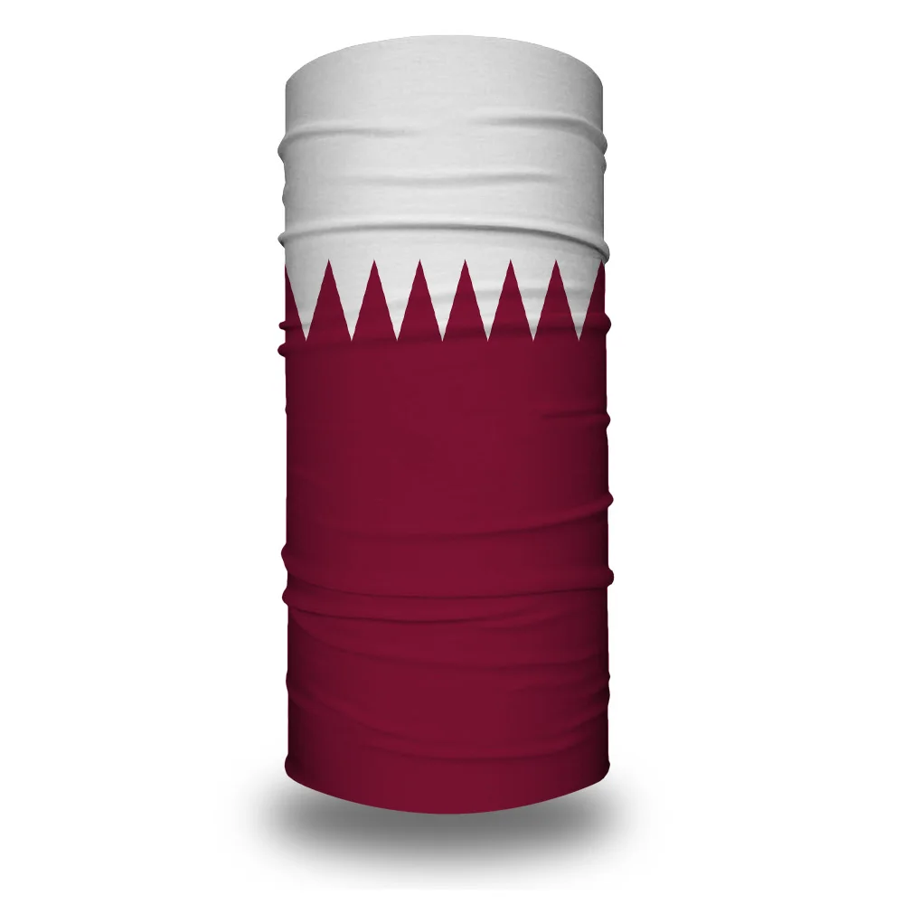 Qatar Flag Bandana Neck Warmer Snood Football Scarf Multi Purpose Use