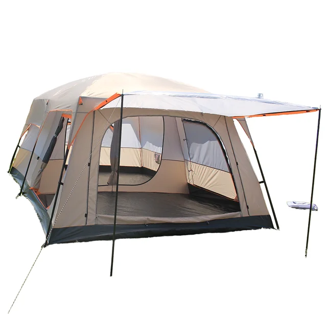 2025 New Arrival 2-Person Family Tent Waterproof Oxford Competitive Price Mesh for Outdoor Camping Glamping Two Bedrooms