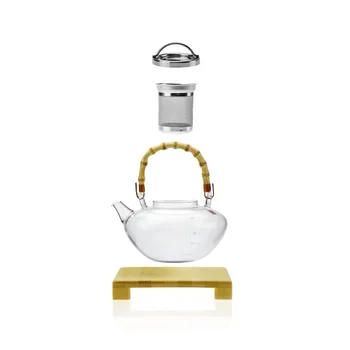 Factory Wholesale Loop-Handled Glass Teapot Heat-Resistant Boiled Water Tea & Coffee Health Pu'er White Tea Cooker