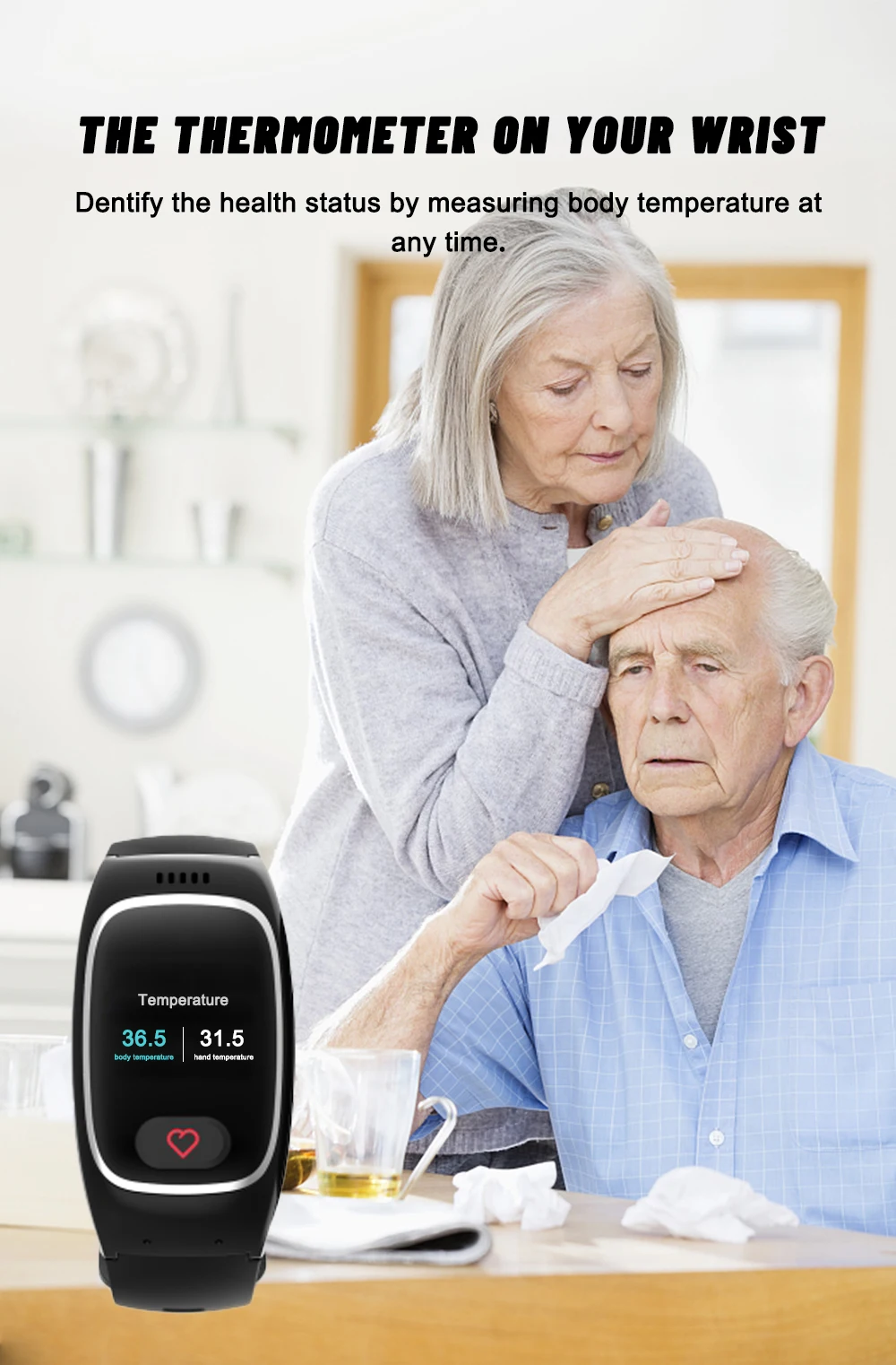 New Arrival Elderly GPS Tracking Smart Watch With Afib Fall Detection Alzheimers Demential Patients Elderley Smart Watches