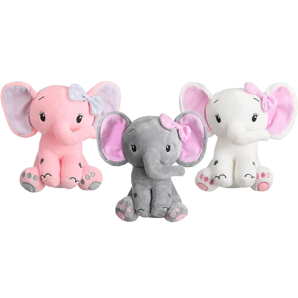 Big Ear Stuffed Elephant Animal Gift Baby Boys Girl ODM Woodland Decor Birthday Party Supplies 30cm Wholesale Elephant Plush Toy