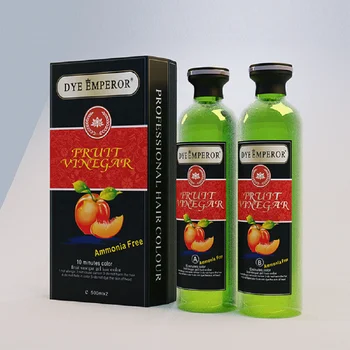 Dye Emperor 500ml*2 Best Price Customize Extract Plant Fruit Vinegar Natural Non Allergic Hair Color Dye Shampoo Covering Gray