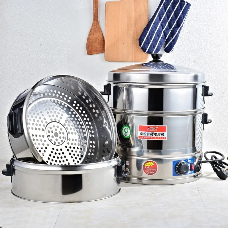 Electric Steamer Double Layer Three Layer Six Layer Momo Steamer Gyoza Siomai Steamer Electric