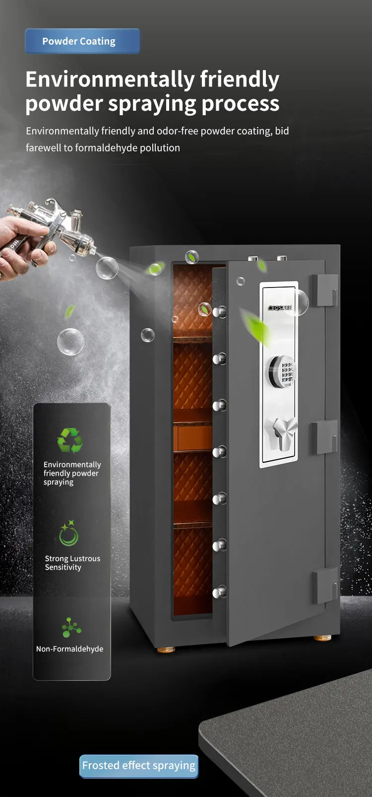CEQSAFE Customized Large Fireproof Anti-theft Home/Bank/Office Digital Lock With Steel Handle Anti-fire Safe Box details