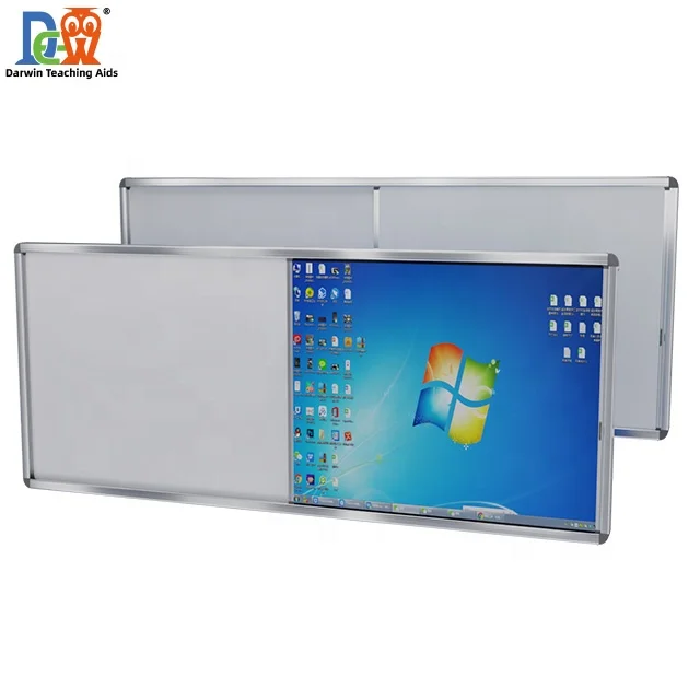 Wall Mounted Magnetic Dry Erase Whiteboard Push-Pull Writing Board Teaching Blackboard Enamel Whiteboard