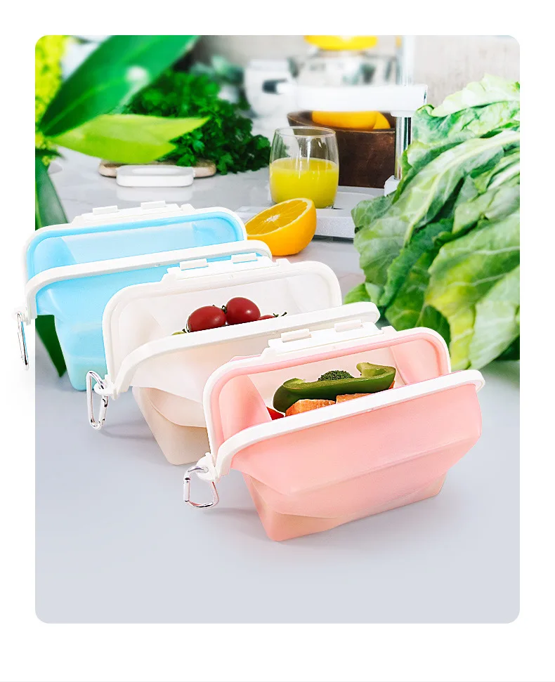 Silicone Fresh-Keeper Storage Box Microwave Heatable & Refrigerator Friendly Anti-Odor Kitchen Food Preservation Container details
