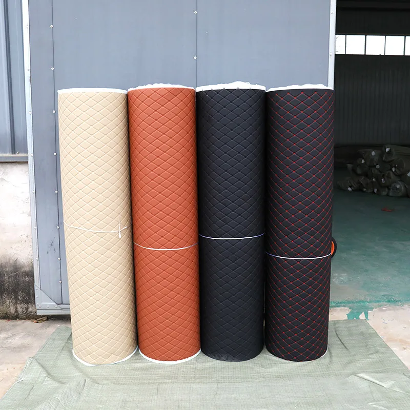Quilted Embroidery Pvc Leather Car Floor Mat Roll For Car Mats & Car