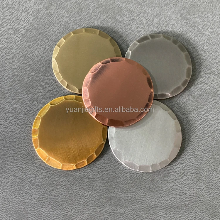 Popular Fashion Metal Brass Silver Aged Style Handmade Forged Blank Copper Golf Ball Marker supplier