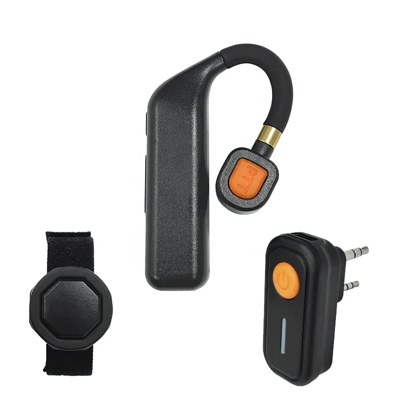 EARPHONIC Mini for Wireless Headset PTT TK Plug Two Way Radio Earpiece 10 Hours Battery Life IP54 Rated for Walkie Talkie