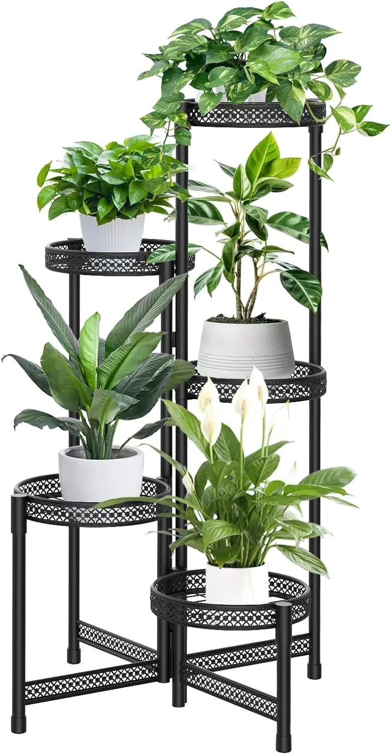 Oniya Garden Planters With Stand Outdoor Metal 5 Tier Flower Rack